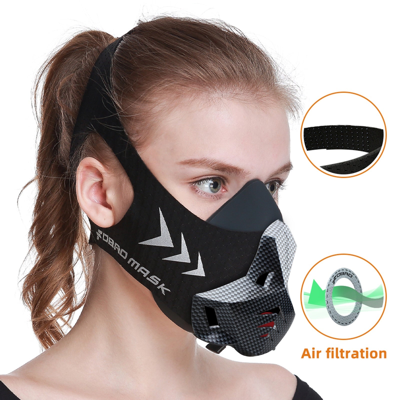 FDBRO Sport Mask Adjustable Training Oxygen Control Face Mask for Running